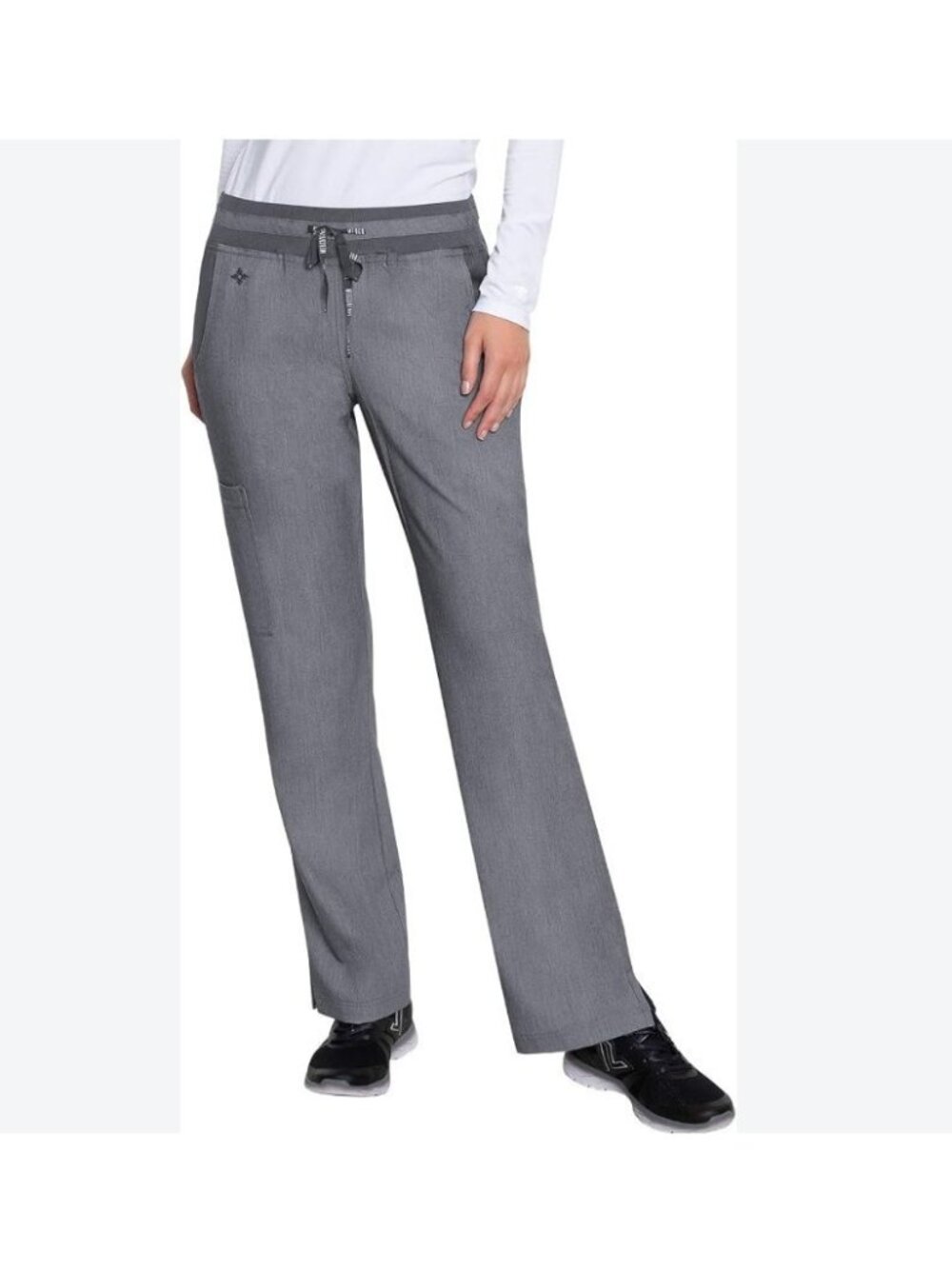 Med Couture Yoga 1 cargo pocket Women's Scrub Pants 7789 -Large (Petite)- Slate